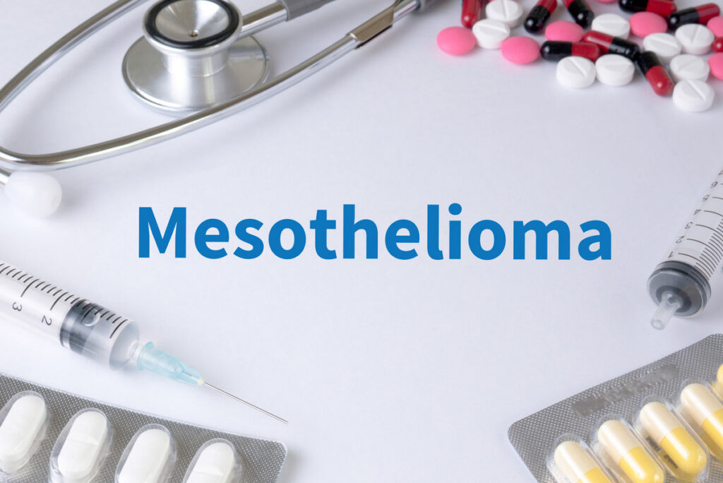 Mesothelioma Text, On Background of Medicaments Composition, Stethoscope, mix therapy drugs doctor flu antibiotic pharmacy medicine medical